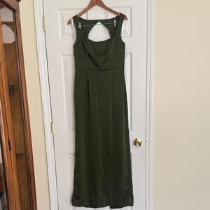 Azazie Dark Green Backless Dress